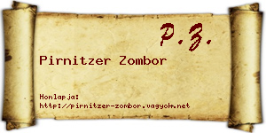 Pirnitzer Zombor névjegykártya